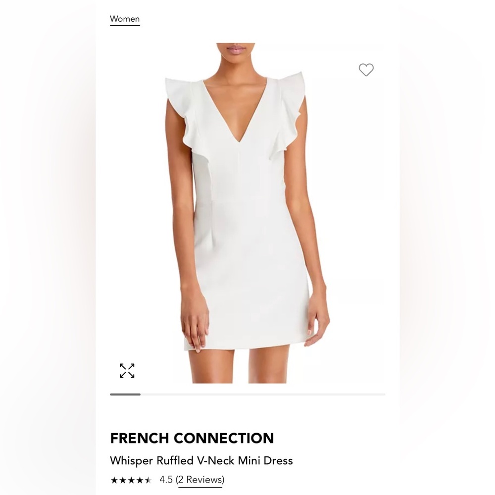 White ruffled French Connection mini dress